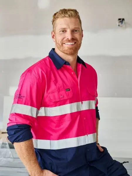 Bisley Workwear 3m Taped Cool Lightweight Hi Vis Shirt Long Sleeve BS6896 Bisley Workwear